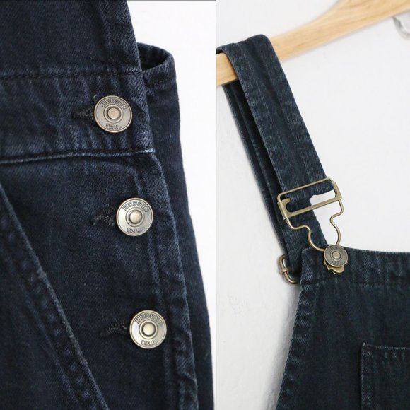 Hudson London Overalls S in Night Train Faded Blue Black Denim Relaxed Fit $245 - Picture 4 of 16